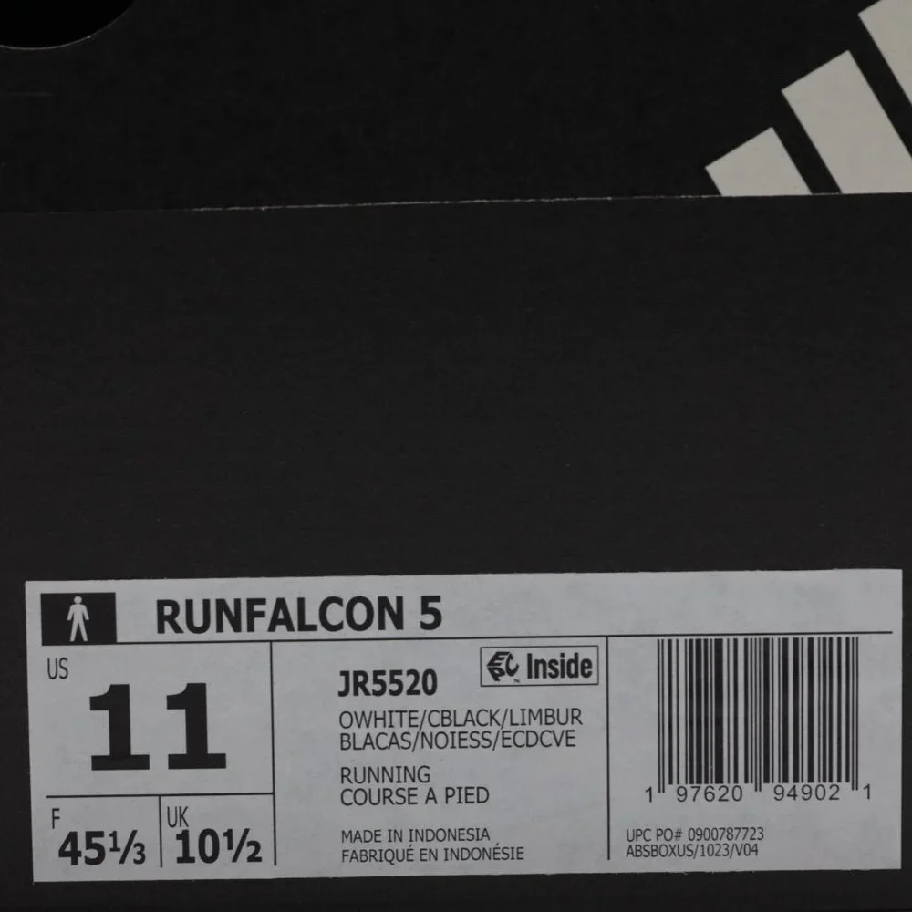 Adidas Men's Breathable Comfortable Runfalcon 5 Running Shoes Off White/Black 11